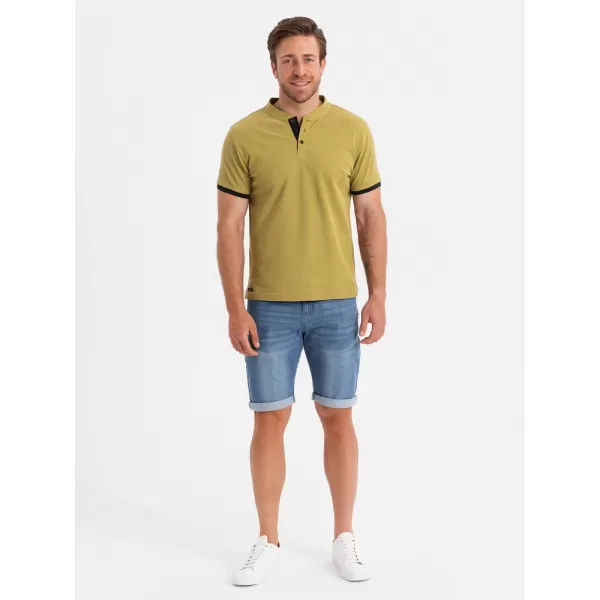  Pánské triko OMBRE OM-TSCT-0156 LIGHT OLIVE 
