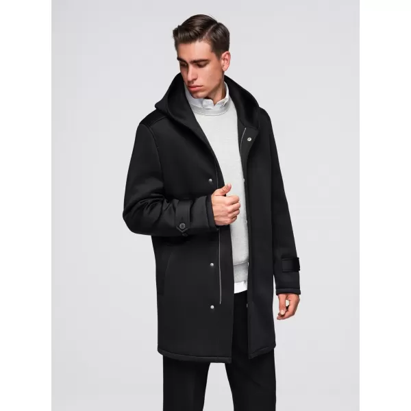  Pánský kabát OMBRE OM-COLC-0144 BLACK 
