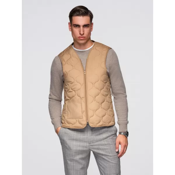  Pánský kabát OMBRE OM-COWC-0135 BROWN 
