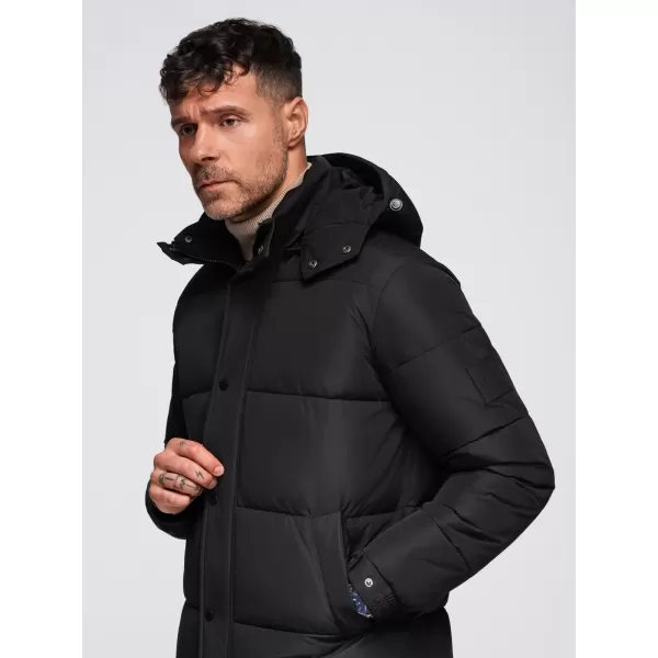  Pánský kabát OMBRE OM-JALJ-0309 BLACK 