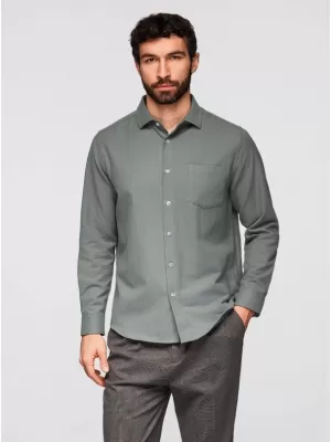 Pánská košile OMBRE K694 KHAKI