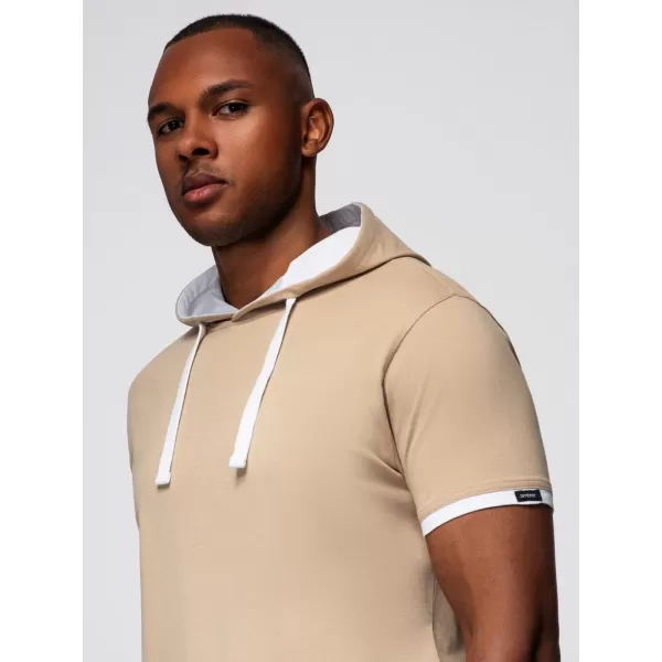  Pánské triko OMBRE OM-TSCT-0256 BEIGE 