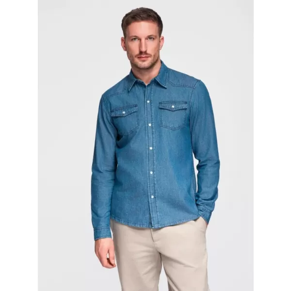  Pánská košile OMBRE OM-SHDS-0210 BLUE 
