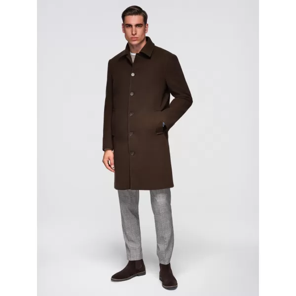  Pánský kabát OMBRE OM-COWC-0135 BROWN 