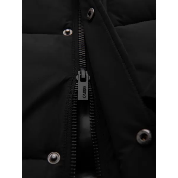  Pánský kabát OMBRE OM-JALJ-0309 BLACK 
