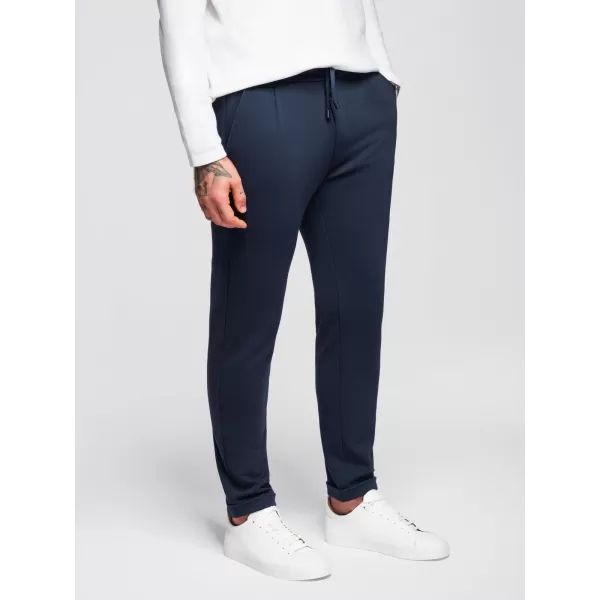  Pánské kalhoty OMBRE OM-PACP-0283 NAVY BLUE 