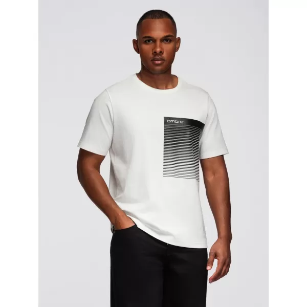  Pánské triko OMBRE OM-TSPT-0246 WHITE 