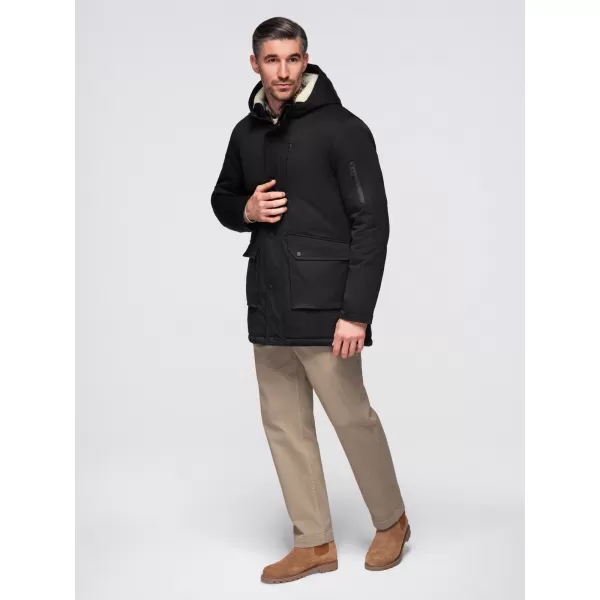  Pánský kabát OMBRE OM-JAPJ-0316 BLACK 