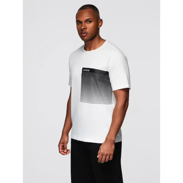  Pánské triko OMBRE OM-TSPT-0246 WHITE 