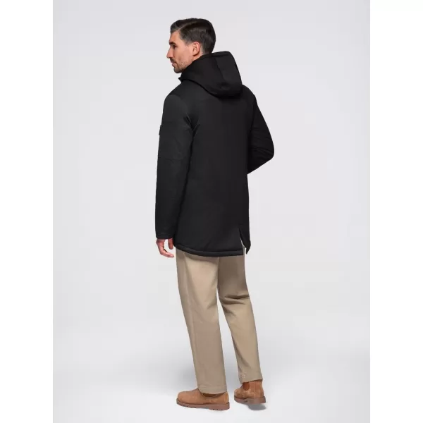  Pánský kabát OMBRE OM-JAPJ-0316 BLACK 