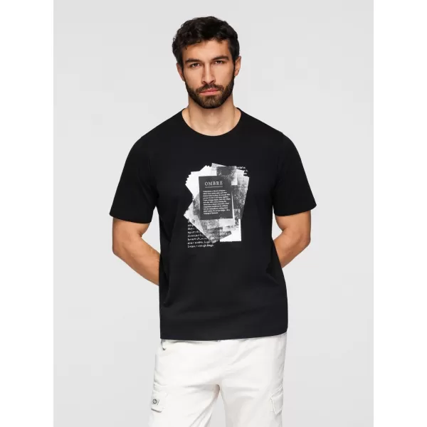  Pánské triko OMBRE OM-TSPT-0261 BLACK 