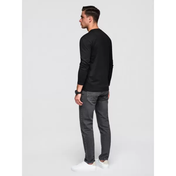  Pánské triko OMBRE OM-LSPT-0136 BLACK 