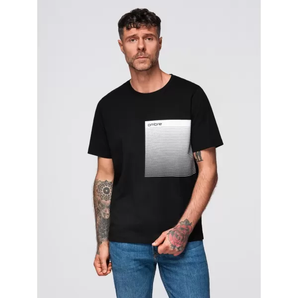  Pánské triko OMBRE OM-TSPT-0246 BLACK 