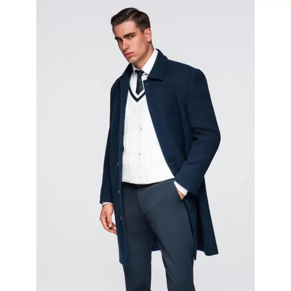  Pánský kabát OMBRE OM-COWC-0135 NAVY BLUE 