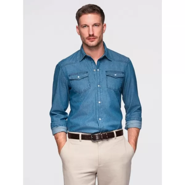  Pánská košile OMBRE OM-SHDS-0210 BLUE 