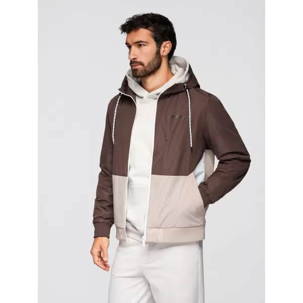  Pánská bunda OMBRE OM-JANP-0242 BROWN AND BEIGE 