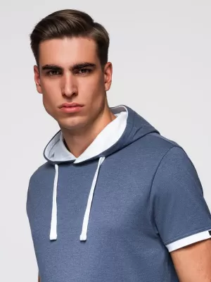 Pánské triko OMBRE OM-TSCT-0256 DARK BLUE MELANGE