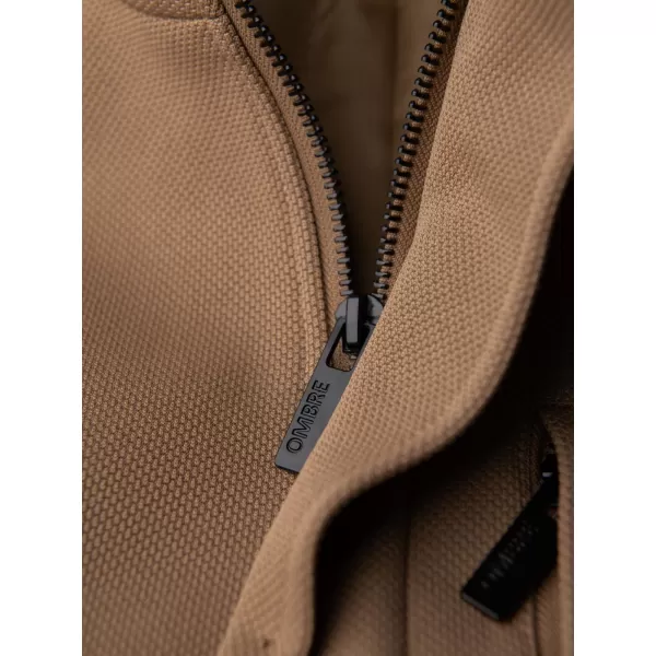  Pánský kabát OMBRE OM-COWC-0136 LIGHT BROWN 