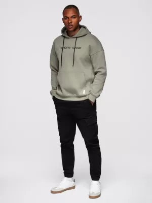 Pánská mikina OMBRE OM-SSNZ-0241 KHAKI