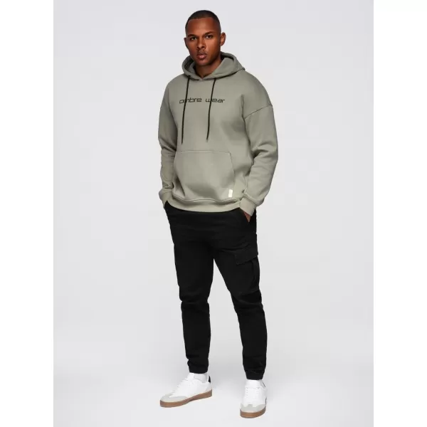  Pánská mikina OMBRE OM-SSNZ-0241 KHAKI 
