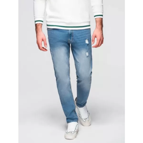  Pánské kalhoty OMBRE OM-PADP-0254 LIGHT BLUE 