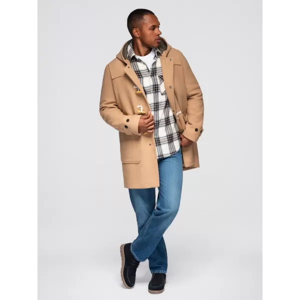  Pánský kabát OMBRE OM-COWC-0131 LIGHT BROWN 
