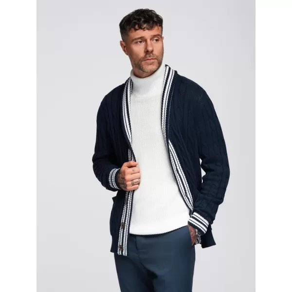  Pánský kardigan OMBRE OM-SWCD-0152 NAVY BLUE 