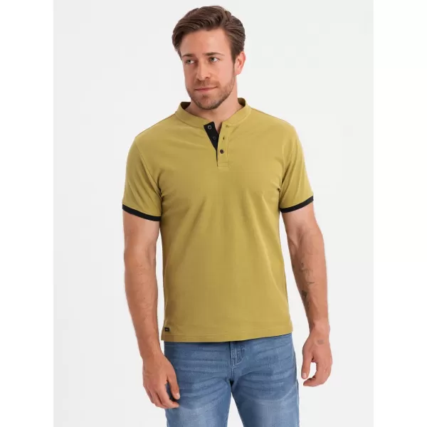  Pánské triko OMBRE OM-TSCT-0156 LIGHT OLIVE 