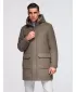 Pánský kabát OMBRE OM-COWC-0132 KHAKI