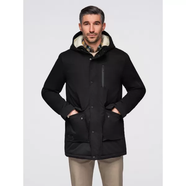  Pánský kabát OMBRE OM-JAPJ-0316 BLACK 