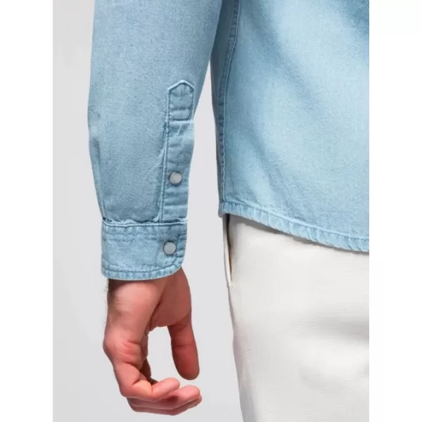  Pánská košile OMBRE OM-SHDS-0210 LIGHT BLUE 