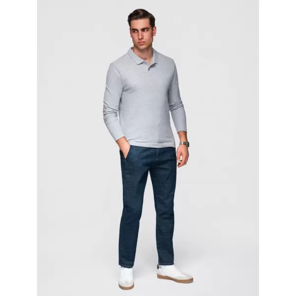  Pánské triko OMBRE OM-POBL-0162 GREY MELANGE 