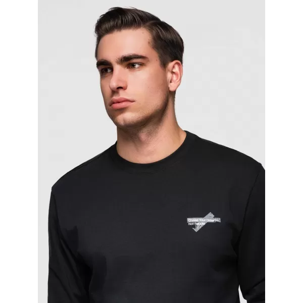  Pánské triko OMBRE OM-LSPT-0136 BLACK 