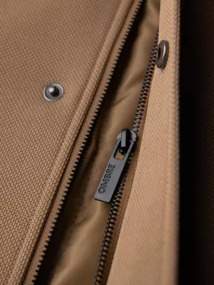 Pánský kabát OMBRE OM-COWC-0136 LIGHT BROWN