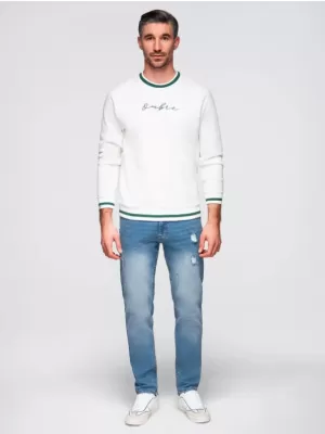 Pánské kalhoty OMBRE OM-PADP-0254 LIGHT BLUE