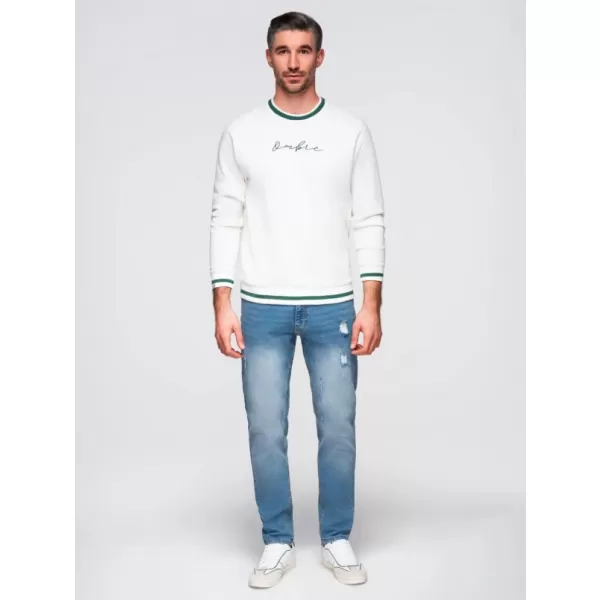  Pánské kalhoty OMBRE OM-PADP-0254 LIGHT BLUE 