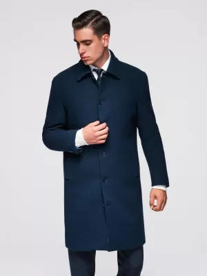 Pánský kabát OMBRE OM-COWC-0135 NAVY BLUE