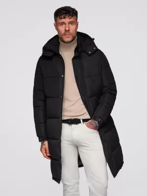 Pánský kabát OMBRE OM-JALJ-0309 BLACK