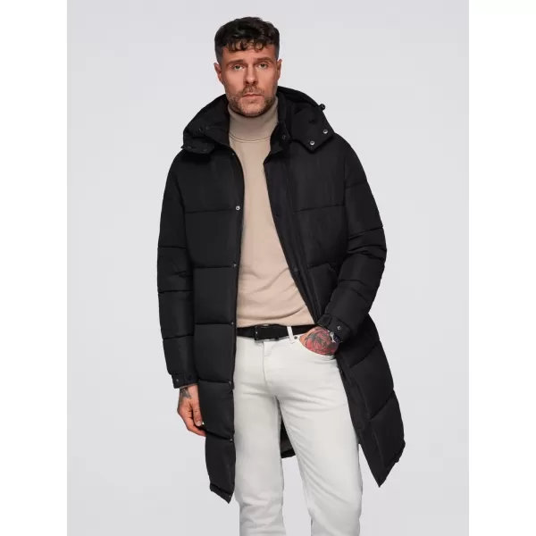  Pánský kabát OMBRE OM-JALJ-0309 BLACK 