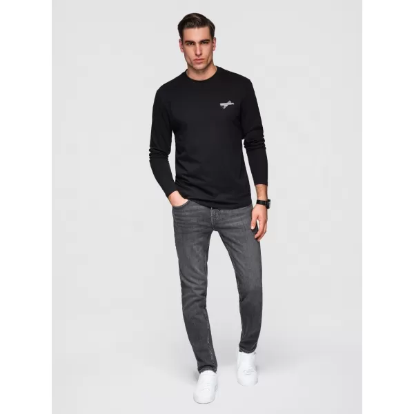  Pánské triko OMBRE OM-LSPT-0136 BLACK 