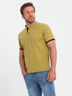 Pánské triko OMBRE OM-TSCT-0156 LIGHT OLIVE
