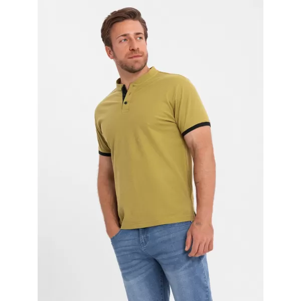  Pánské triko OMBRE OM-TSCT-0156 LIGHT OLIVE 