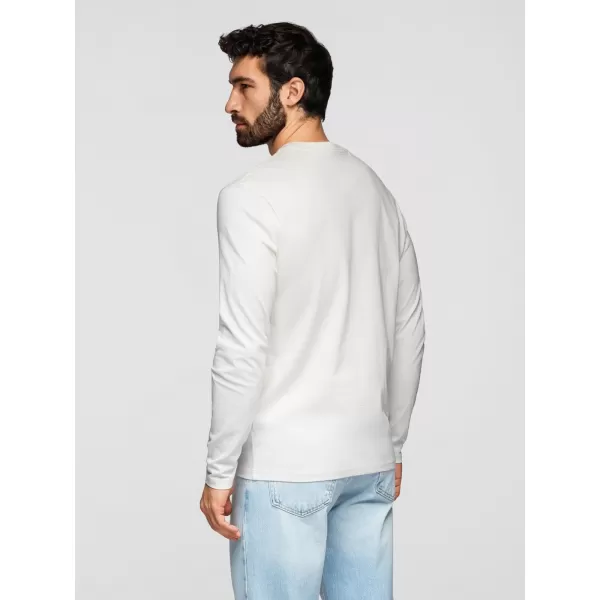  Pánské triko OMBRE OM-LSPT-0136 WHITE 