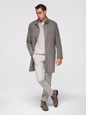 Pánský kabát OMBRE OM-COLC-0139 ASH