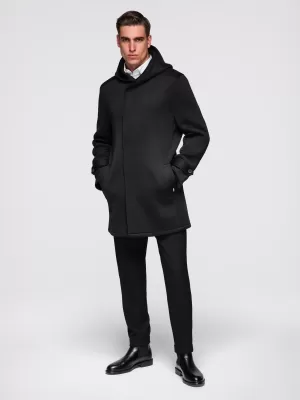 Pánský kabát OMBRE OM-COLC-0144 BLACK