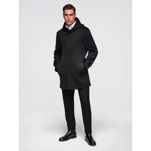  Pánský kabát OMBRE OM-COLC-0144 BLACK 