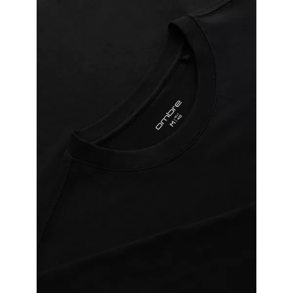  Pánské triko OMBRE OM-LSPT-0136 BLACK 