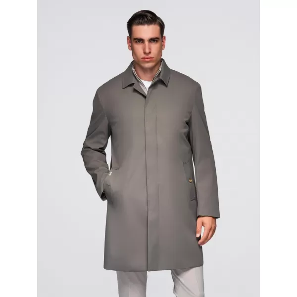  Pánský kabát OMBRE OM-COLC-0139 ASH 