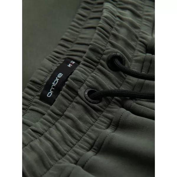  Pánské tepláky OMBRE OM-PASK-0281 DARK OLIVE GREEN 