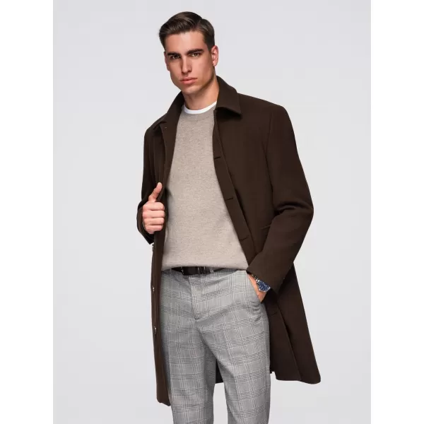  Pánský kabát OMBRE OM-COWC-0135 BROWN 